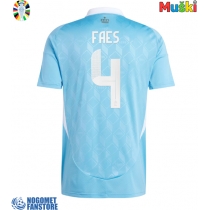 Belgija Wout Faes #4 Gostujuci Dres EP 2024 Kratak Rukav